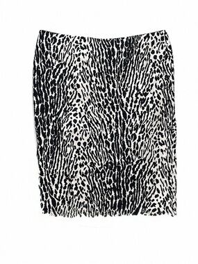 Talbots Animal Print Pencil Skirt Black White Size 10 Lined Work Career